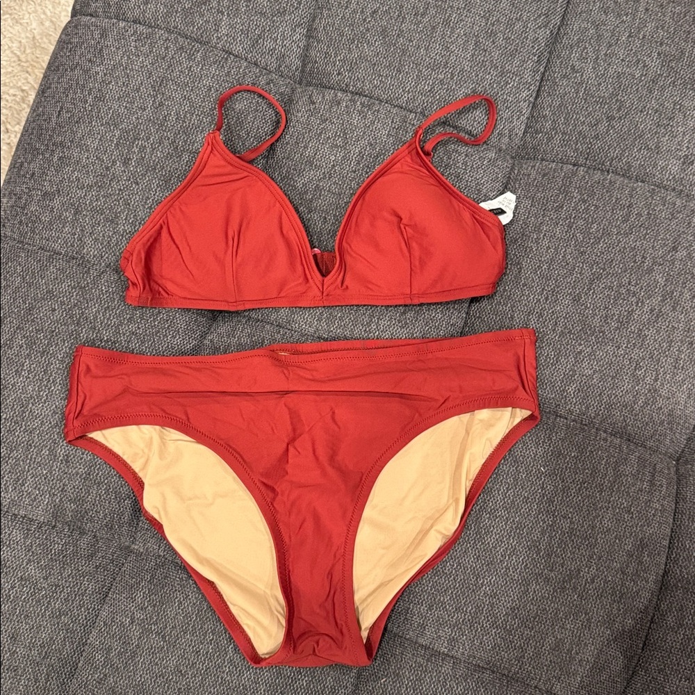EUC Jcrew 2-pc mid rise bikini set szM